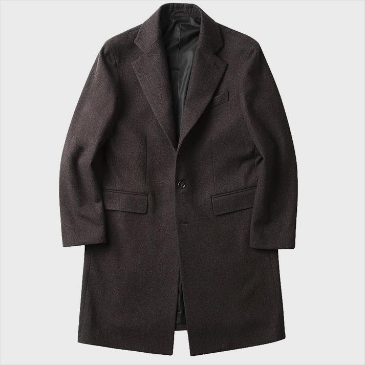 Wool Single Chester Coat (Brown)