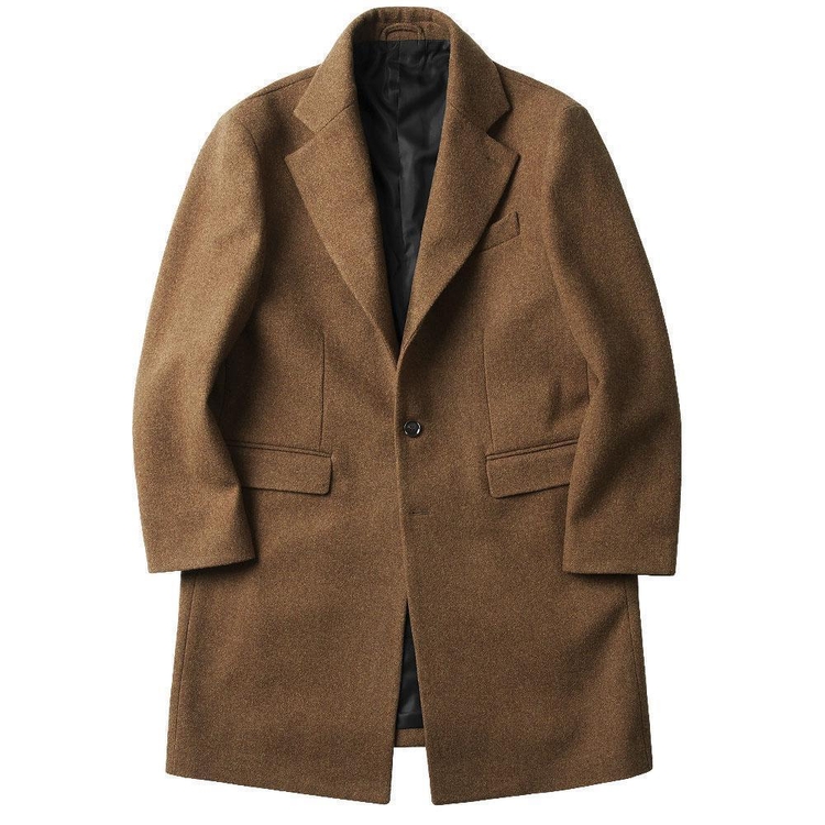 Wool Single Chester Coat (Camel)