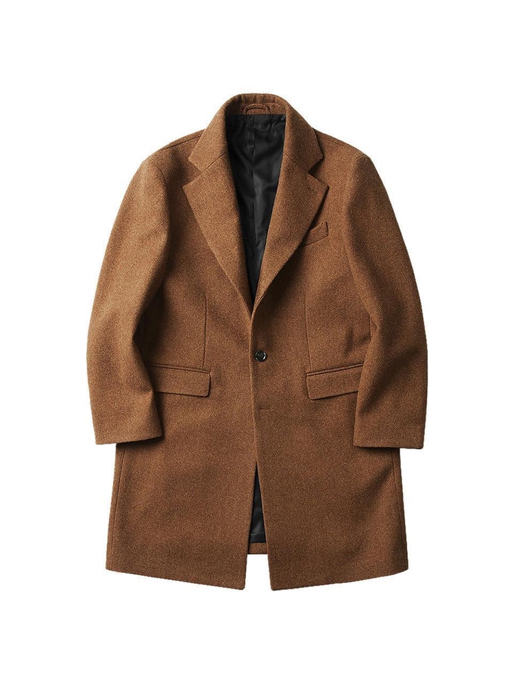 Wool Single Chester Coat (Camel)