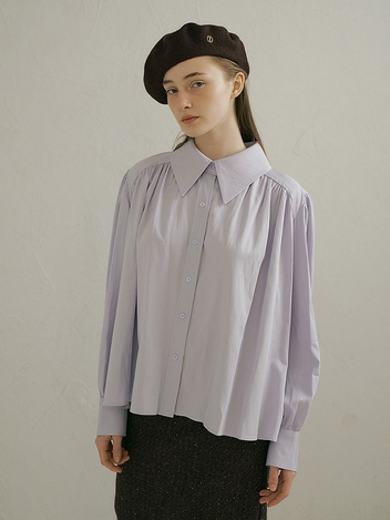 Celina wide collar blouse (purple)