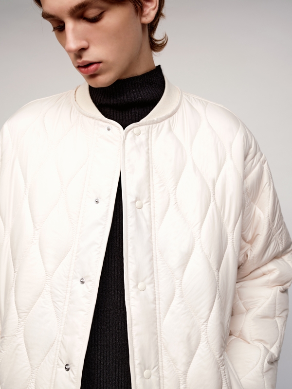 Varsity Neck Quilting Jumper_White