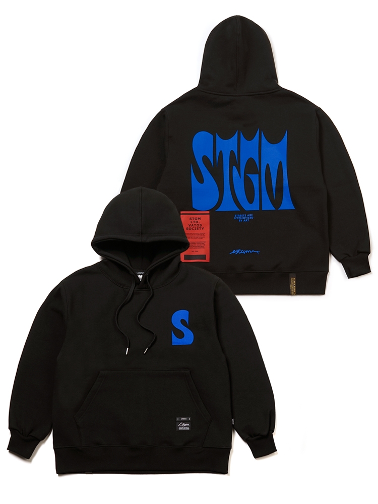 22 LETTER HORN HEAVY SWEAT HOODIE BLACK