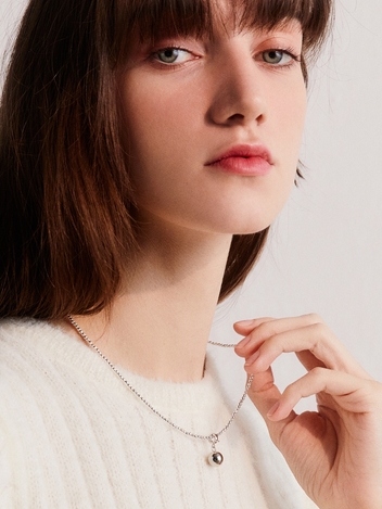 [단독]Hematite & Ball Necklace