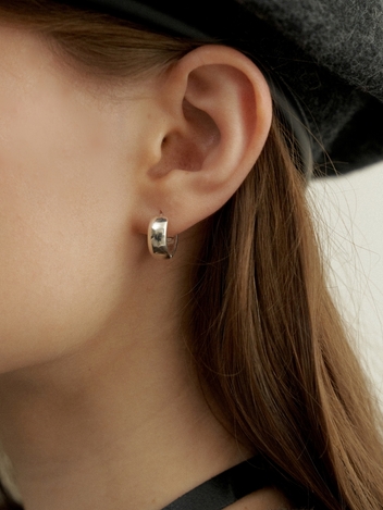 [Silver] Basic Round Ring Earrings