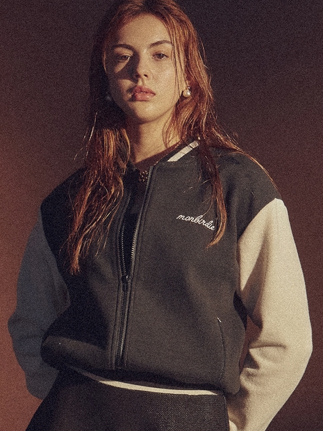Monbirdie Stadium Jacket 스테디움 자켓 BLACK