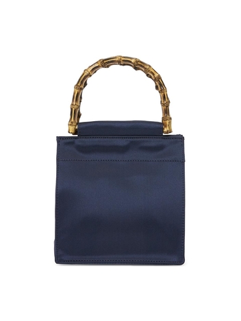 [하이] BAMBOO BAG DARK BLUE 여자 실크 토트백