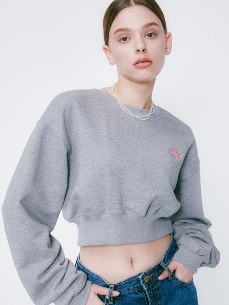 SYMBOL Crop Sweatshirt Melange Grey