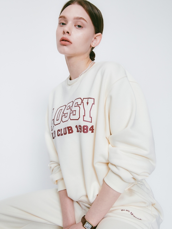 Lossy Logo Sweatshirt Cream