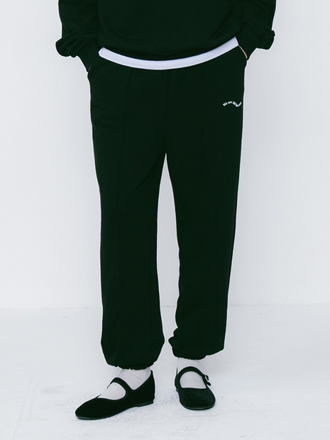 Pintuck Wave Sweat Pants Black