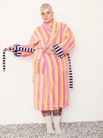 GRAPEFRUIT STRIPE BATHROBE