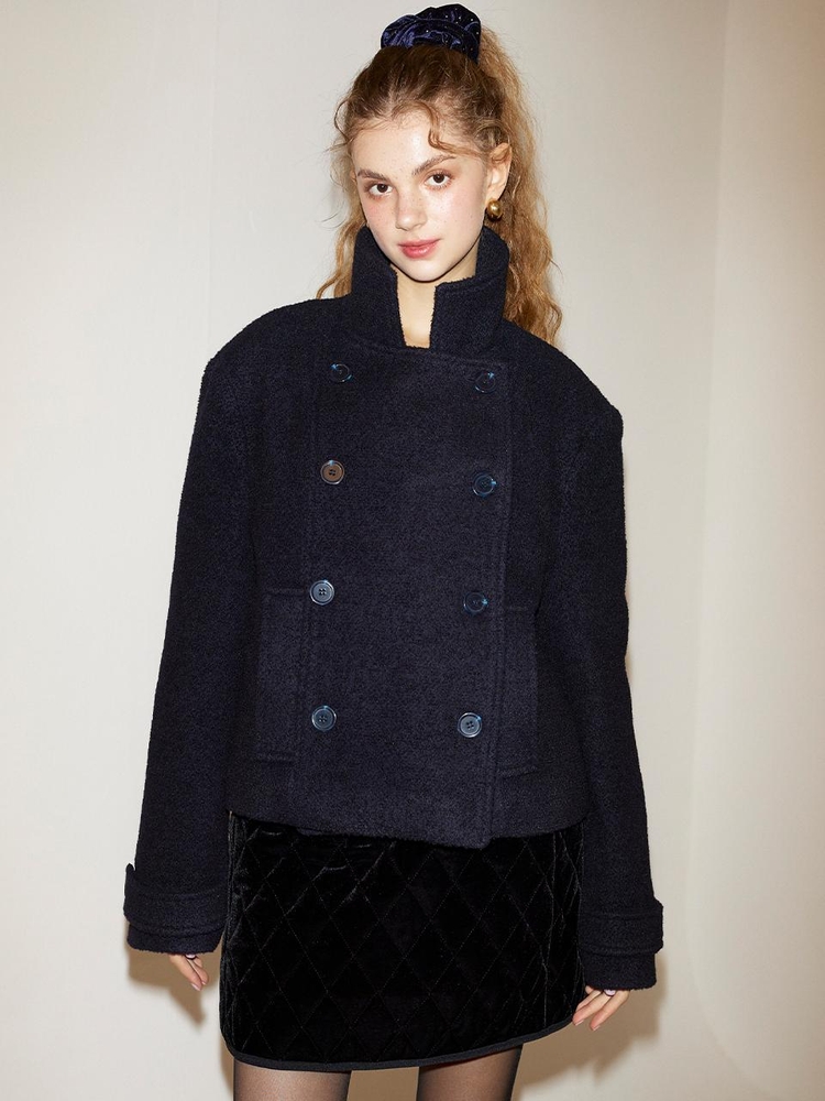 Double Wool Coat_ Navy