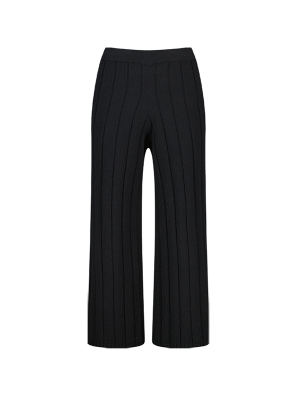 ANSELMO WIDE STRAIGHT RIBBED TROUSERS_NERO