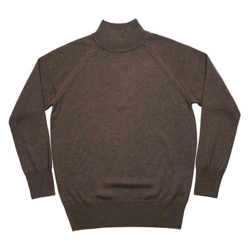 Extrafine Merino Wool Mock-neck (Brown)