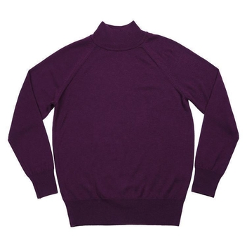 Extrafine Merino Wool Mock-neck (Purple)