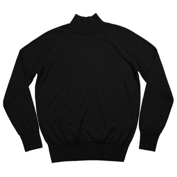 Extrafine Merino Wool Mock-neck (Black)