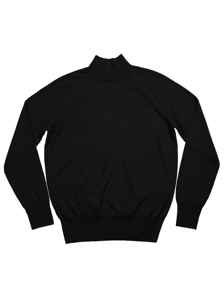 Extrafine Merino Wool Mock-neck (Black)