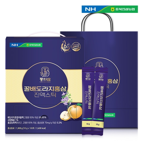 [충북인삼농협] 동의삼 꿀배도라지홍삼 진액스틱 (10g*100포)