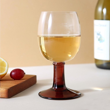 [마시피렌체]레트로 아트글라스 와인잔(큐티브라운255ml)