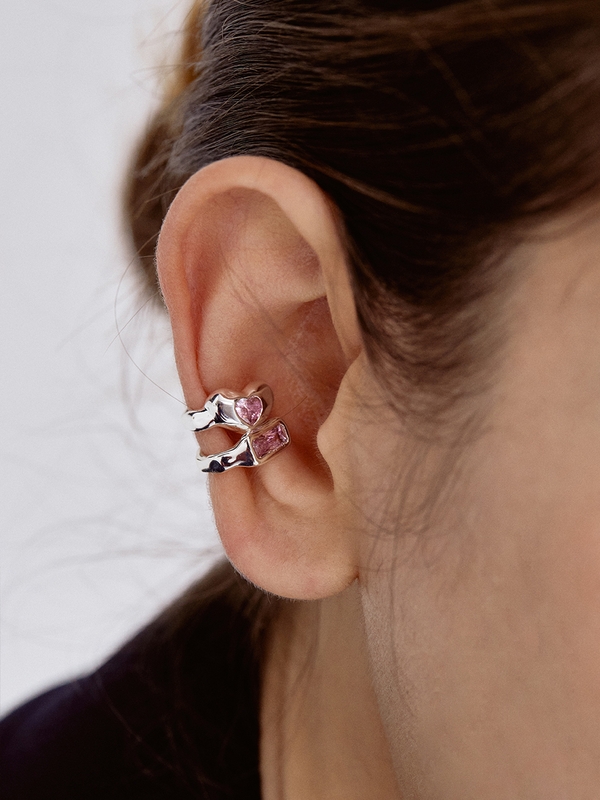 (SILVER925) Heart Cubic Earcuff EC1935