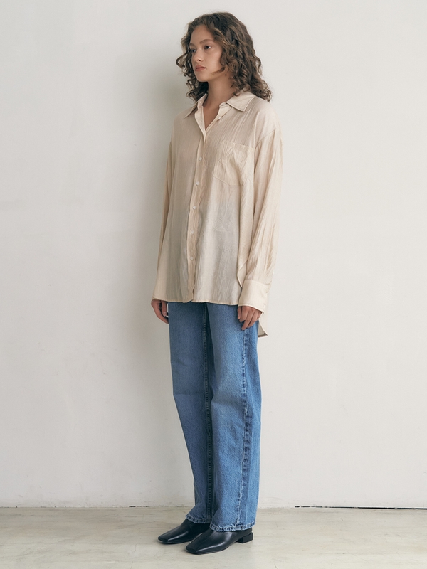 Classic_Wide Collar Shirt -크림