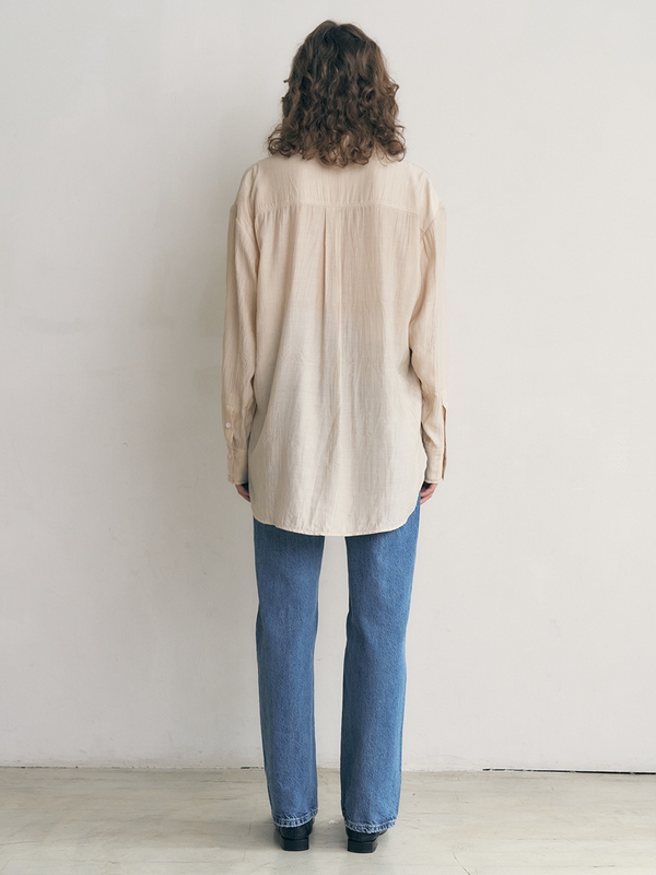 Classic_Wide Collar Shirt -크림