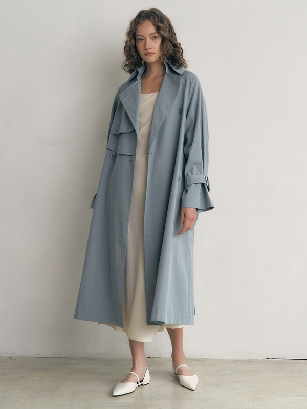 디디언_ Didion Trench Coat-Blue