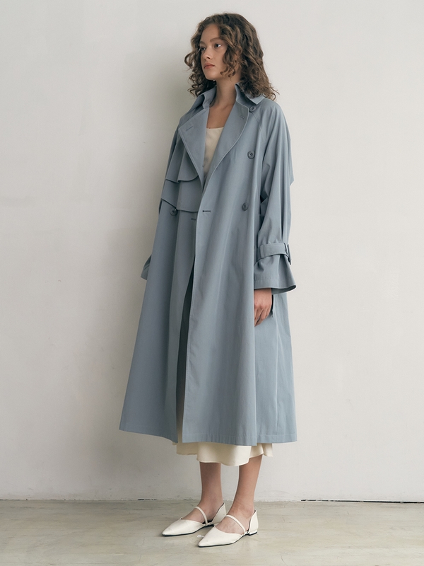 디디언_ Didion Trench Coat-Blue