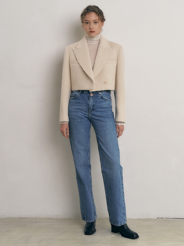 Darling Alpaca Cropped Tailored Blazer_ Ivory