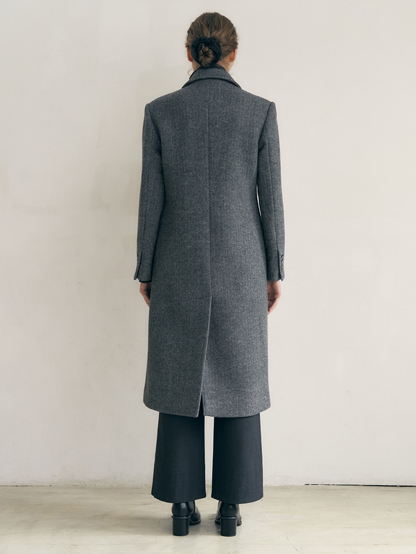 Schoenes Wool Long Coat_ Herringbone