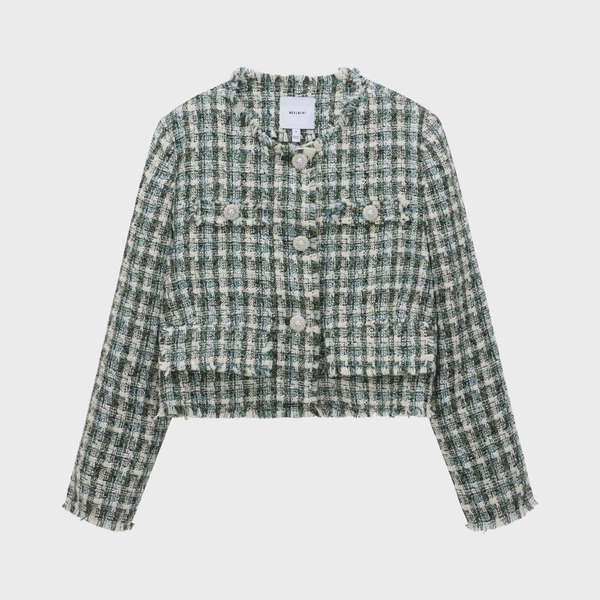 Tweed Short Jacket Green WBBSJK011GN