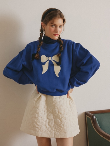 RIBBON PRINT SWEATSHIRT_BLUE