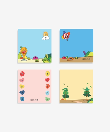 벌룬프렌즈 에피소드1 비점착 메모패드 4종