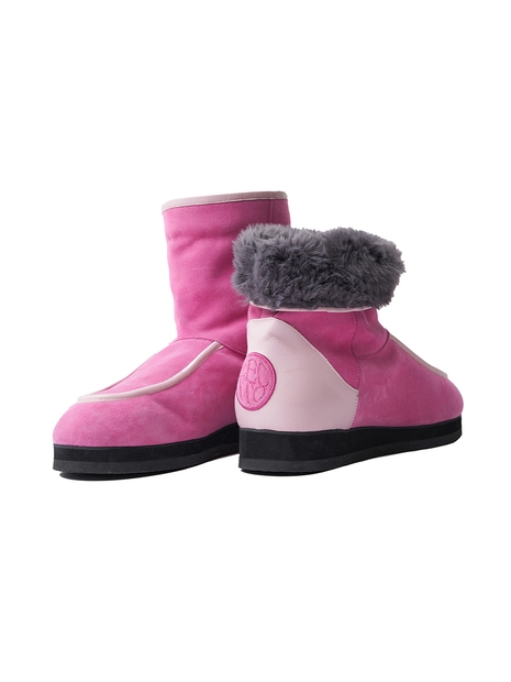 COLOR MIXED FUR BOOTS_[PINK]