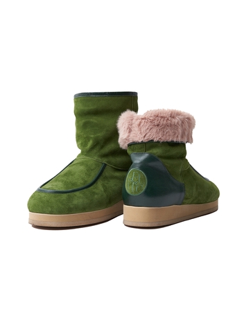 COLOR MIXED FUR BOOTS_[OLIVE]