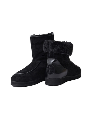 COLOR MIXED FUR BOOTS_[BLACK]