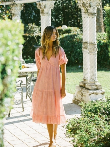 [SABO SKIRT]Vittoria Midi Dress - Coral
