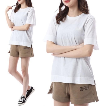 가니 로고프린트 여성 라운드 티셔츠/T2917 001