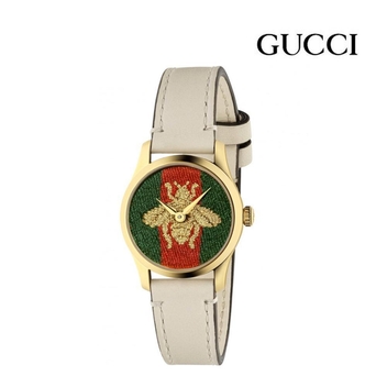 구찌 GUCCI YA1265009 G-Timeless 여성시계 가죽 꿀벌