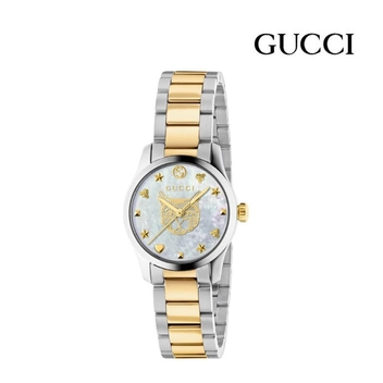 구찌 GUCCI YA1265012 G-Timeless 여성시계 메탈 고양이