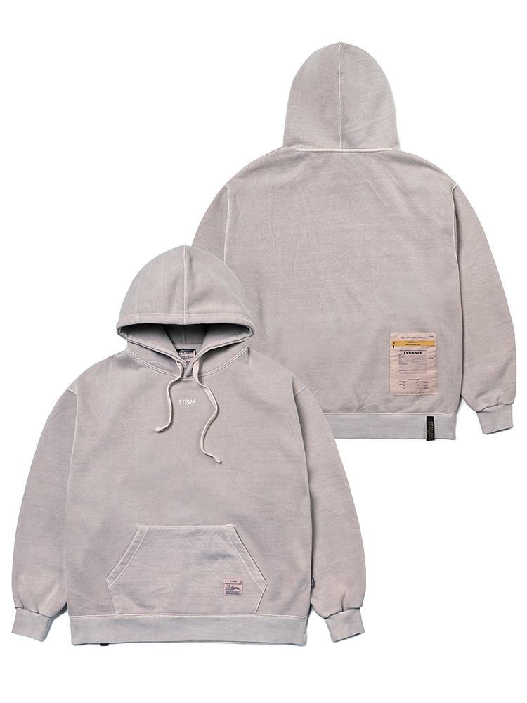 22 SCRAPE PIGMENT OVERSIZED HEAVY SWEAT HOODIE BEIGE