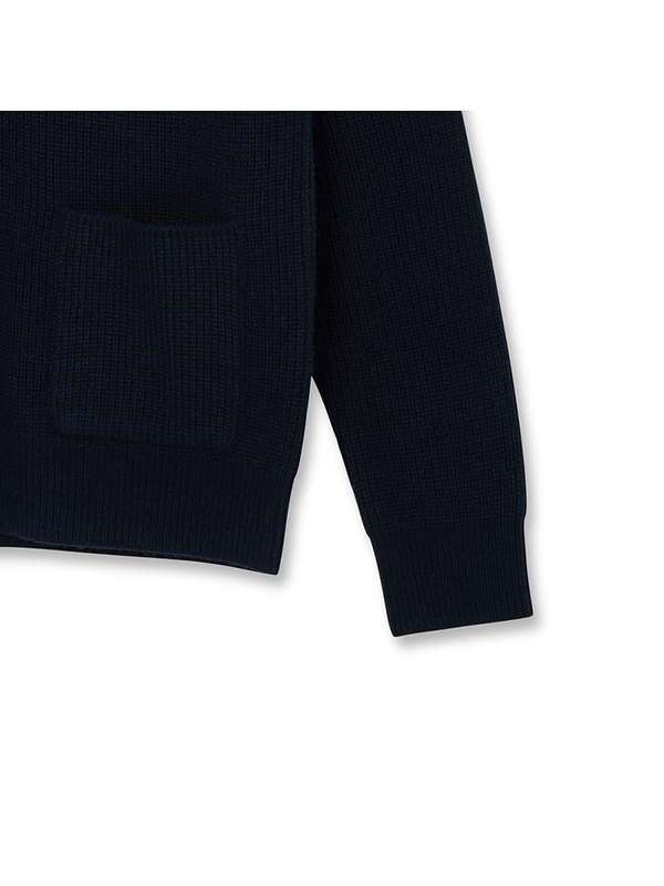 Bulky Rip V-neck Cardigan_Navy