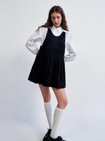 Beading Point Bubble Hem-Dress BLACK WBCSOP004BK