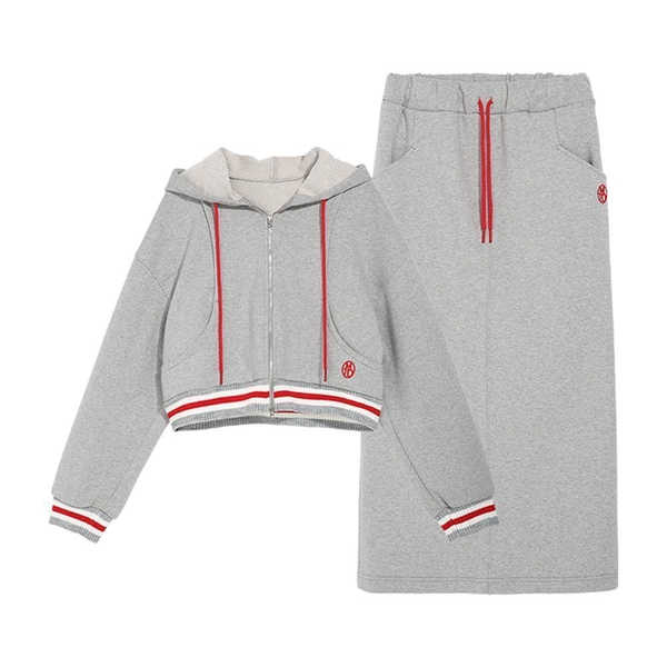 POINT KNIT HOODIE TRAINING SET GRAY MBCSST004GR