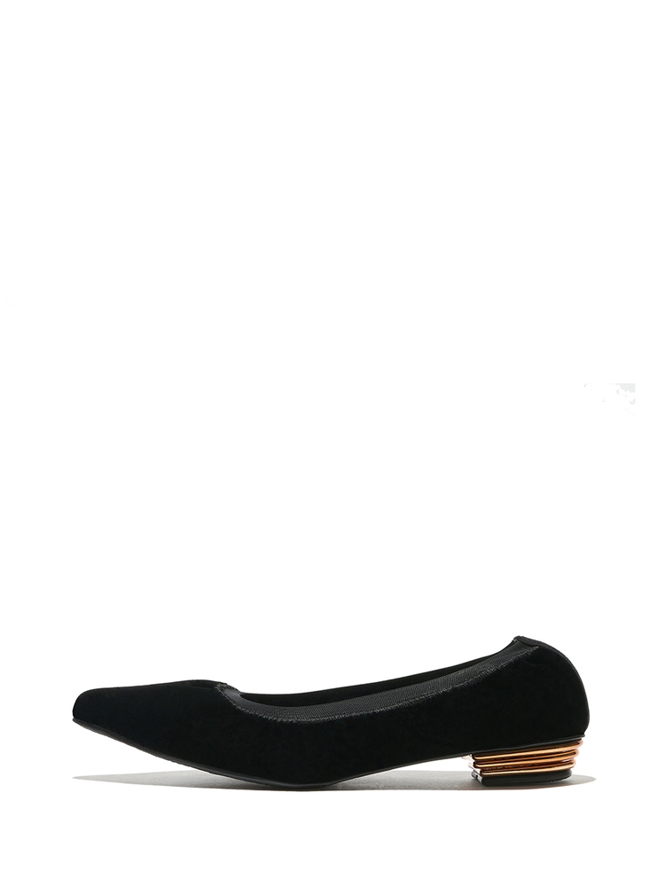 YD VELVET BOLT FLAT _ BK