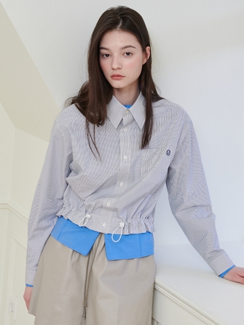 STRIPE STRING SHIRKET_DARK NAVY