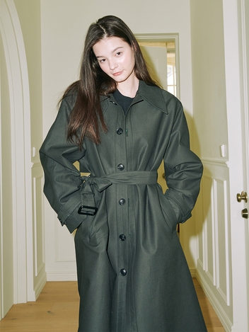 TIPICO SINGLE TRENCH COAT_DEEP GREEN