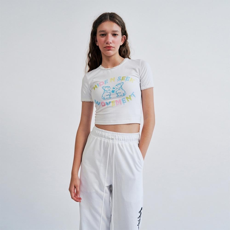 Hide N Seek Cropped T-Shirts White WBCSTP004IV