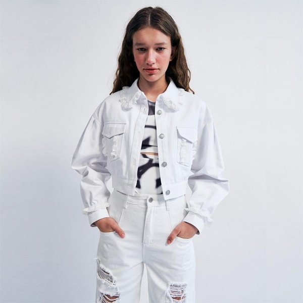 Rabbit Needlework Point Jacket White WBCSJK002WH