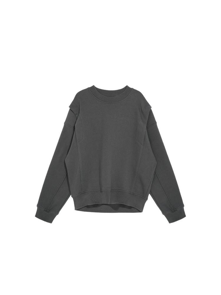 OVERSIZED FIT INCISION SWEATSHIRTS GRAY MBBFTO013GR