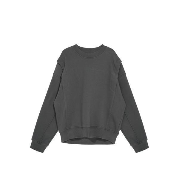 OVERSIZED FIT INCISION SWEATSHIRTS GRAY MBBFTO013GR